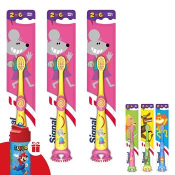 Signal Ultra Soft gyerek Fogkefe 3db + Ajándék Kulacs kép