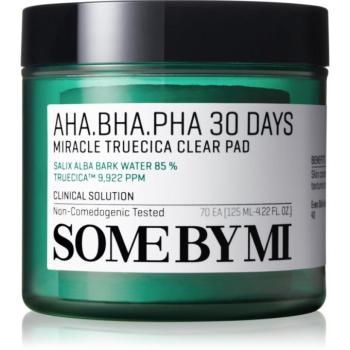 Some By Mi AHA∙BHA∙PHA 30 Days Miracle Truecica Clear Pad tisztító vattakorong problémás és pattanásos bőrre 70 db kép