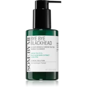 Some By Mi Bye Bye Blackhead 30 Days Miracle Green Tea Tox Bubble Cleanser aktív tisztító hab a mitesszerek ellen 120 g kép