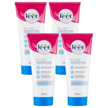 Veet Pure Szőrtelenítő krém érzékeny bőrre 4x200ml kép