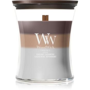 Woodwick Trilogy Radiant Cashmere illatgyertya fa kanóccal 275 g kép
