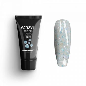 Acryl Pro Gel Flakes 'n Glitter AB Clear - HEMA Mentes Akrilzselé (15g) kép