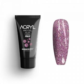 Acryl Pro Gel Flakes 'n Glitter Heliotrope - HEMA Mentes Akrilzselé (15g) kép