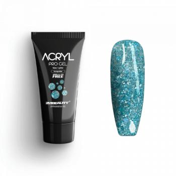 Acryl Pro Gel Flakes 'n Glitter Turquoise - HEMA Mentes Akrilzselé (15g) kép