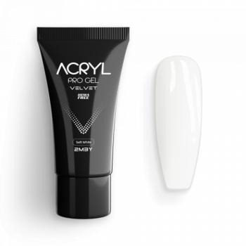 Acryl Pro Gel Velvet - Soft White - HEMA Mentes Akrilzselé (30g) kép