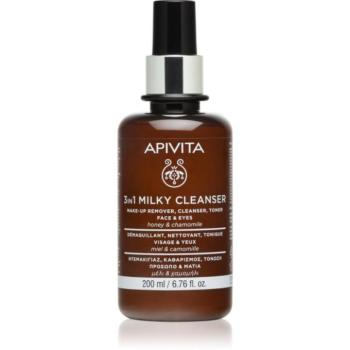 Apivita Cleansing Milk Face & Eyes tisztító tej 3 in 1 az arcra és a szemekre 200 ml kép