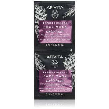 Apivita Express Beauty Brightening Face Mask Artichoke intenzív hidratáló maszk A.H.A.-val (Alpha Hydroxy Acids) 2x8 ml kép