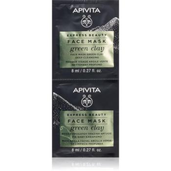 Apivita Express Beauty Cleansing Face Mask Green Clay tisztító és kisimító arcmaszk zöld agyaggal 2x8 ml kép