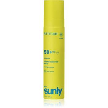 Attitude Sunly Kids Mineral Sunscreen Spray SPF 50+ ásványi napozó spray parfümmentes SPF 50+ 75 ml kép