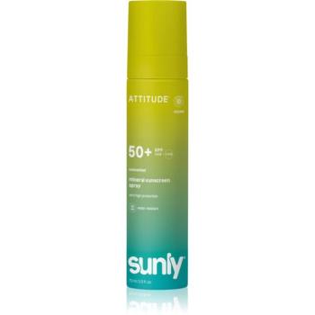 Attitude Sunly Mineral Sunscreen Spray SPF 50+ ásványi napozó spray parfümmentes SPF 50+ 75 ml kép
