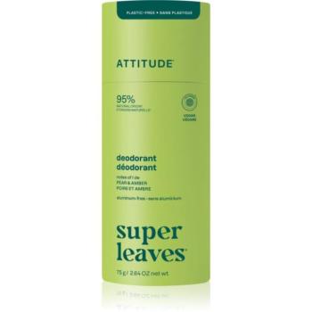 Attitude Super Leaves Natural Deodorant izzadásgátló deo stift alumíniummentes Pear & Amber 75 g kép