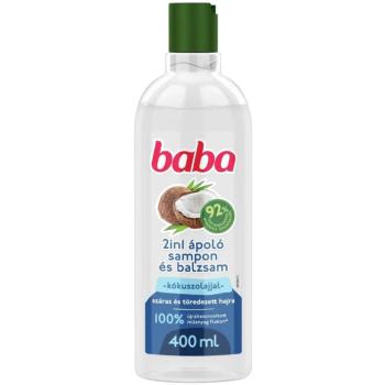 BABA 2in1 sampon és balzsam kókuszolajjal száraz és töredezett hajra 400 ml kép