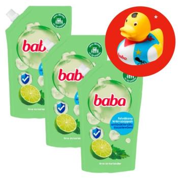 Baba Antibakteriális Folyékony Szappan Utántöltő Lime 3x500ml + A... kép