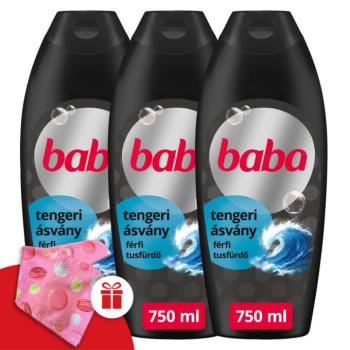 Baba férfi Tusfürdő Tengeri ásvány 3x750ml + Ajándék Baba Hajturb... kép