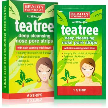 Beauty Formulas Tea Tree tisztító tapasz az orr eltömődött pórusaira 6 db kép