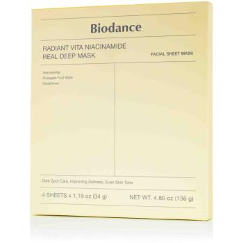 BIODANCE Radiant Vita Niacinamide Real Deep Mask 4×34 g kép