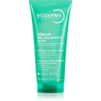 Bioderma Sébium Gel Moussant Actif mélyen tisztító gél zsíros és problémás bőrre 200 ml kép