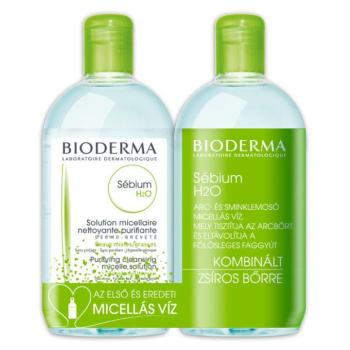 BIODERMA Sébium H2O arc- és sminklemosó micellás víz duopack (500ml+500ml) kép