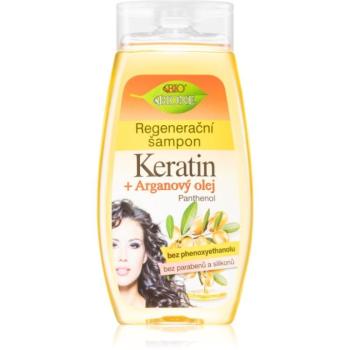 Bione Cosmetics Keratin + Argan regeneráló sampon a fénylő és selymes hajért 260 ml kép