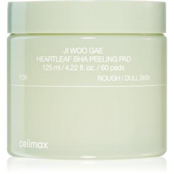 celimax Ji Woo Gae Heartleaf BHA Peeling Pad hámlasztó kendők nyugtató hatással 60 db