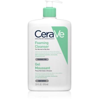 CeraVe Cleansers Foaming Cleanser tisztító habzó gél normál és zsíros bőrre 976 ml kép