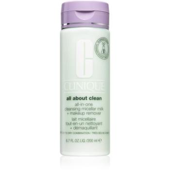 Clinique All About Clean™ All-in-One Cleansing Micellar Milk + Makeup Remover könnyű állagú tisztítótej száraz és nagyon száraz bőrre 200 ml kép