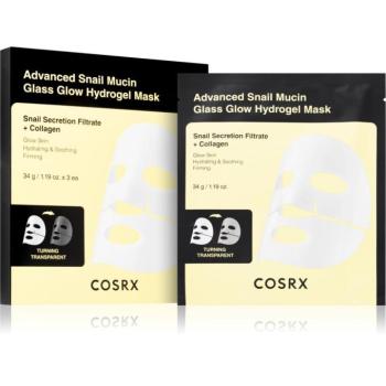 Cosrx Advanced Snail Mucin Glass Glow Hydrogel Mask revitalizáló hidrogél maszk csigakivonattal egységesíti a bőrszín tónusait 3 db kép