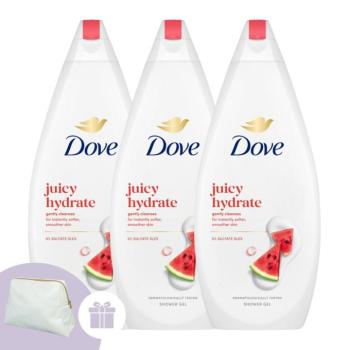 Dove Juicy Hydrate Krémtusfürdő 3x720ml + Ajándék Dove Neszesszer kép