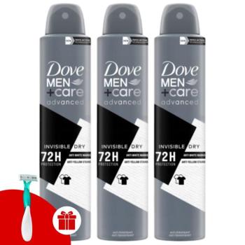 Dove Men+Care Invisible Dry férfi izzadságátló dezodor, 3x200 ml... kép