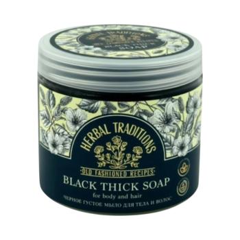 Fekete sűrű szaunaszappan testre és hajra - 400 ml – Herbal Traditions kép