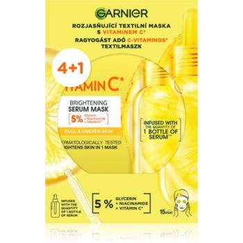 Garnier Textil Masks Brightening Pack fehérítő gézmaszk C vitamin kép