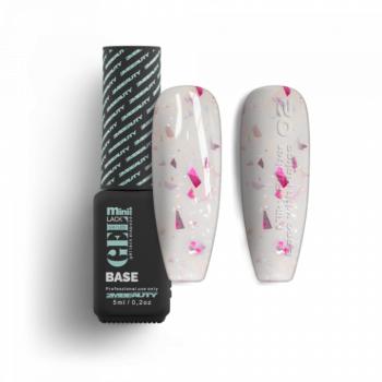 Gel Lack - Milky Rubber Base With Flakes 02 - HEMA Mentes (5ml - mini me) kép