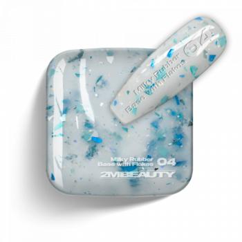 Gel Lack - Milky Rubber Base With Flakes 04 - HEMA Mentes (13 ml) kép