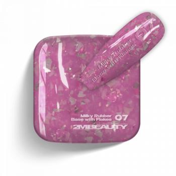 Gel Lack - Milky Rubber Base With Flakes 07 - HEMA Mentes (13 ml) kép