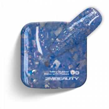 Gel Lack - Milky Rubber Base With Flakes 09 - HEMA Mentes (13 ml) kép
