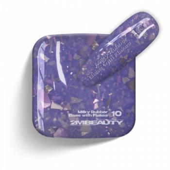 Gel Lack - Milky Rubber Base With Flakes 10 - HEMA Mentes (13 ml) kép
