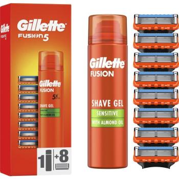 GILLETTE Fusion5 8 db + Sensitive 200 ml borotvagél kép