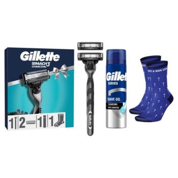 Gillette Mach3 Charcoal Borotválkozási Ajándékcsomag zoknival kép