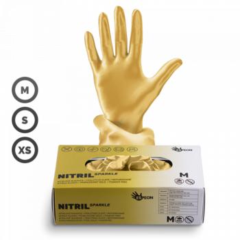 Gumikesztyű - Sparkle Pearlescent Gold / Arany (S, 10 db) kép