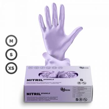 Gumikesztyű - Sparkle Pearlescent Violet / Lila (M, 50 db) kép