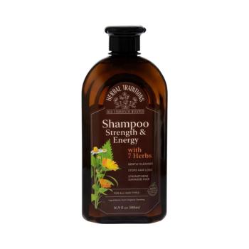 Hajerősítő, hajnövekedést támogató sampon 7 gyógynövénnyel – 500 ml – Herbal Traditions kép