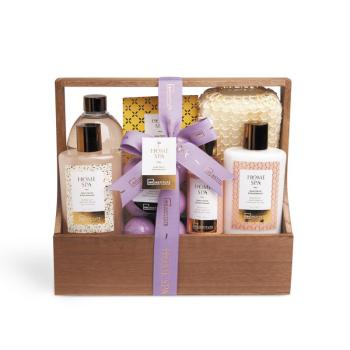 IDC Institute - Home Spa Wooden Basket  Kozmetikai ajándékcsomag 7 termékből kép