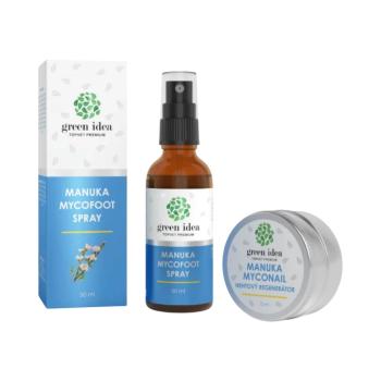 Kedvezményes lábápoló csomag: Manuka MYCOFOOT spray + Manuka MYCONAIL regeneráló körömolaj – Green idea kép