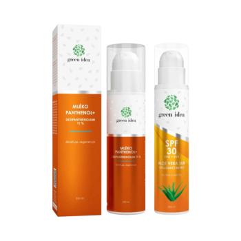 Kedvezményes napozás előtti és utáni csomag: Aloe Vera Sun naptej SPF 30 + PANTHENOL+ TESTÁPOLÓ 11% – Green idea kép