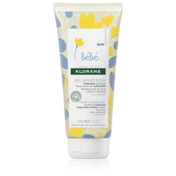 Klorane Bébé Calendula gyengéd tisztító gél gyermekeknek születéstől kezdődően pumpás 200 ml kép
