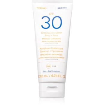 Korres Yoghurt Sunscreen napozótej arcra és testre SPF 30 200 ml kép