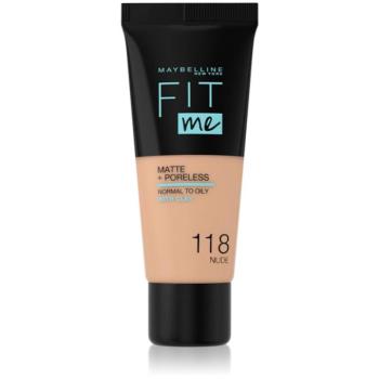 MAYBELLINE NEW YORK Fit Me! Matte+Poreless pórusösszehúzó és mattító alapozó normál és olajos bőrre 30 ml kép