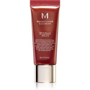 Missha M Perfect Cover BB krém nagyon magas UV védelemmel kis csomagolás No. Beige SPF 42/PA+++ 20 ml kép