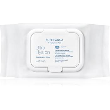 Missha Super Aqua 10 Hyaluronic Acid tisztító és sminklemosó törlőkendők 30 db kép