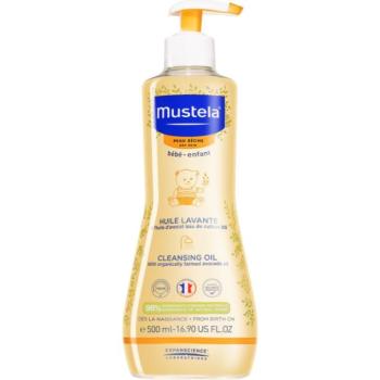 Mustela Bébé Dry Skin tisztító olaj gyermekeknek születéstől kezdődően 500 ml kép